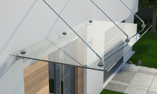 Kanopi kaca pada rumah membuat kesan minimalis dan cantik