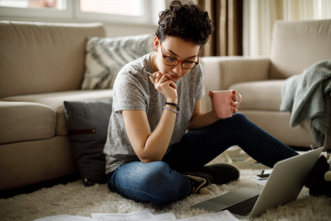 A woman reviewing contingencies