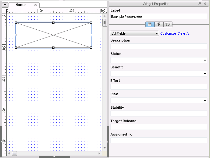 Screen shot of Axure Annotations panel, default fields