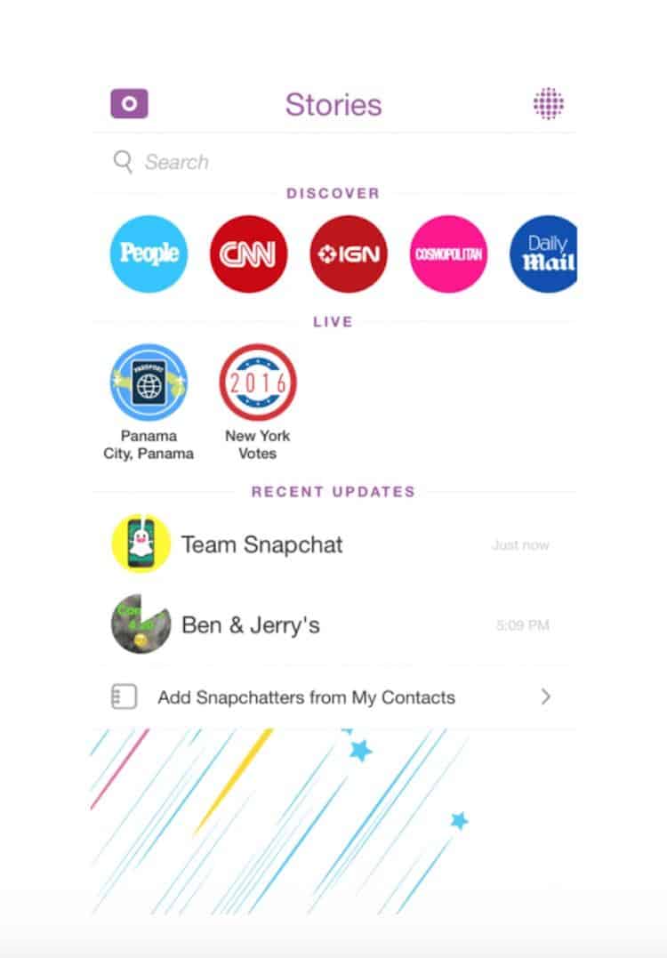 Historias de Snapchat