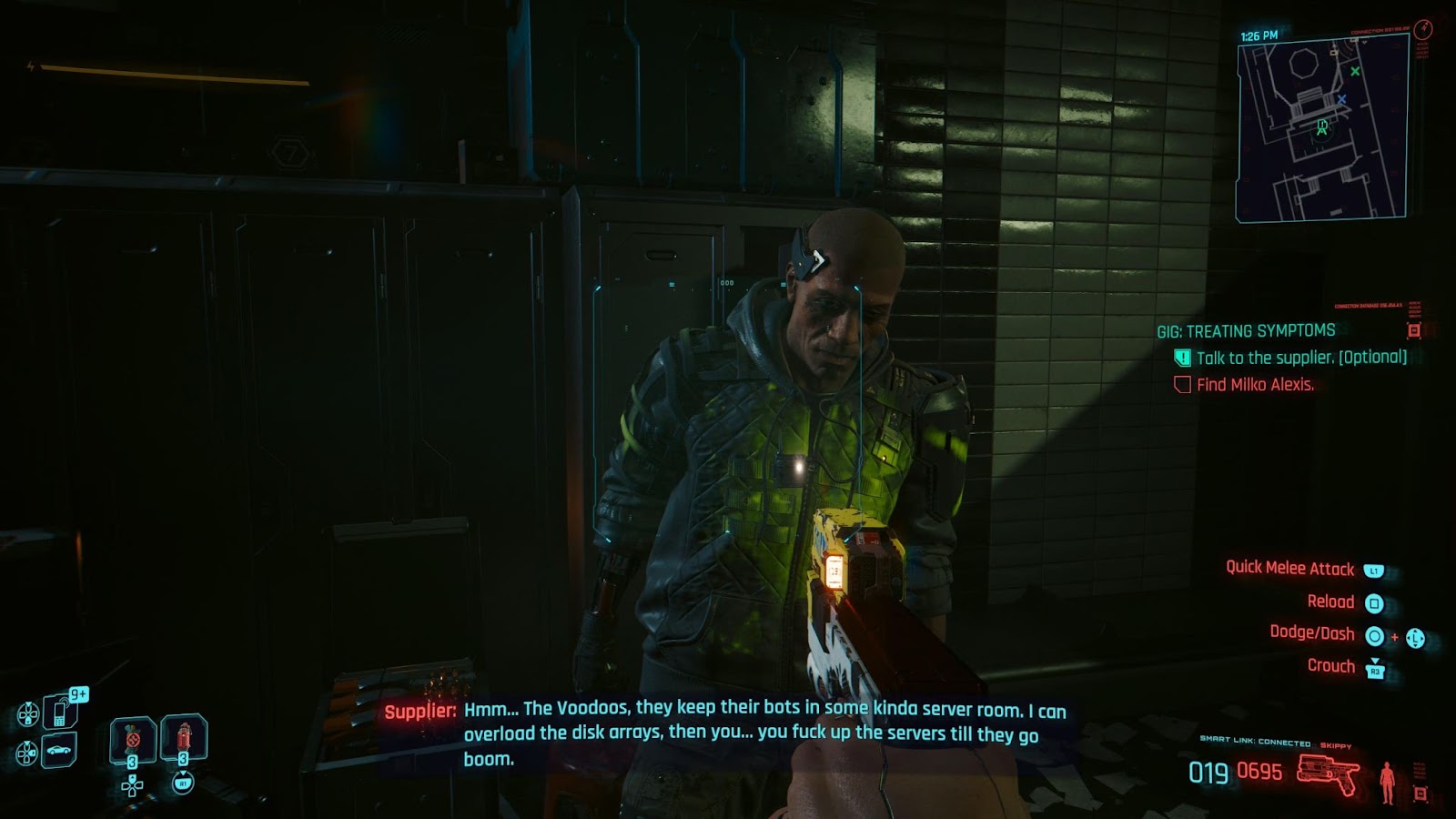 An in game screenshot of the supplier found in the Voodoo Boys base from the game Cyberpunk 2077. 