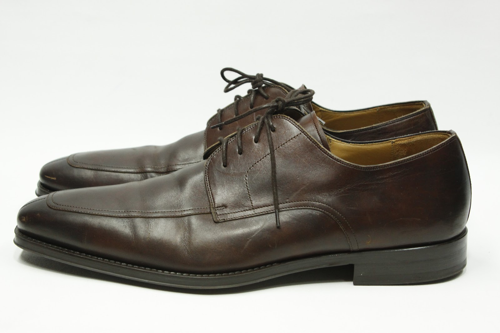 MAGNANNI Oxfords Leather Derby Oxfords Dark Brown Men's Shoe Size 14 M ...