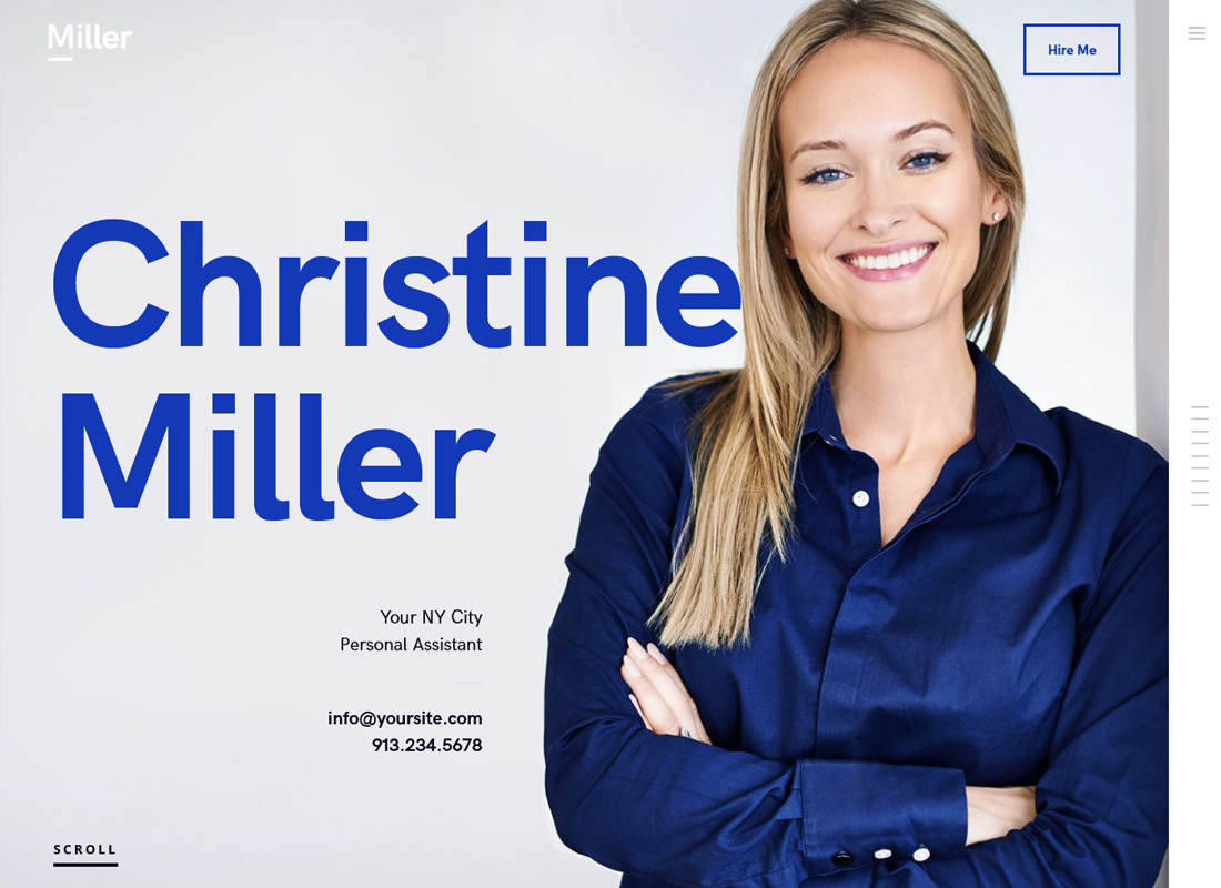 Miller |  Asistente personal y servicios administrativos Tema de WordPress