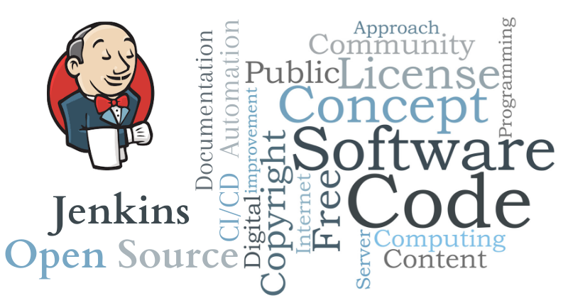 Word Cloud of jenkins, open source and documentation words