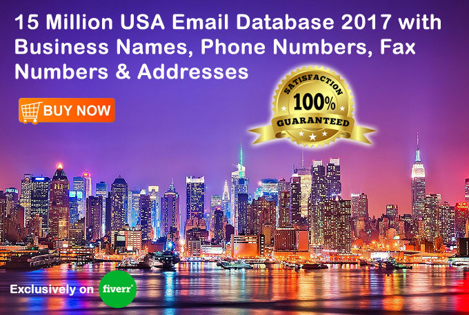 give You 15 Million USA Email Database by States, Cities and Zip Codes