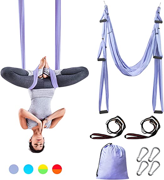 Sotech Aerial Yoga Swing Set, Yoga Sling Inversion Tool for Professional and Beginners, 2 Adjustable Daisy Straps