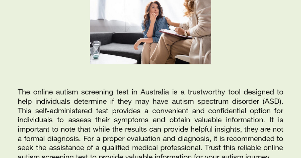 Reliable online autism test Australia.docx - Google 文件