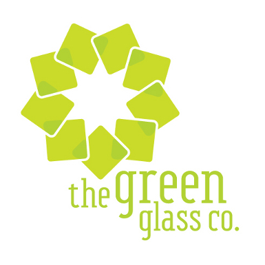 Logo de l'entreprise en verre vert