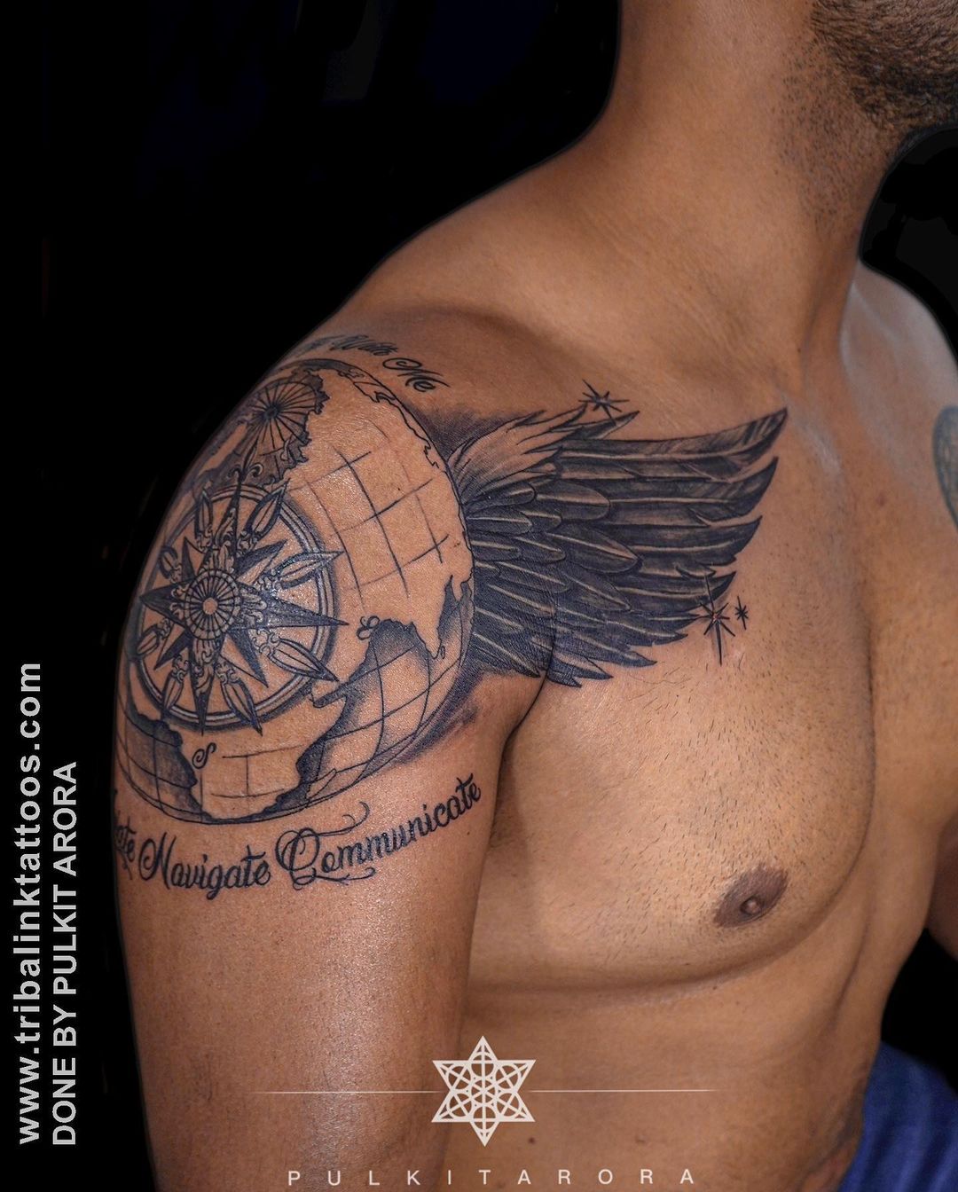 Wings Tattoo With Navigation