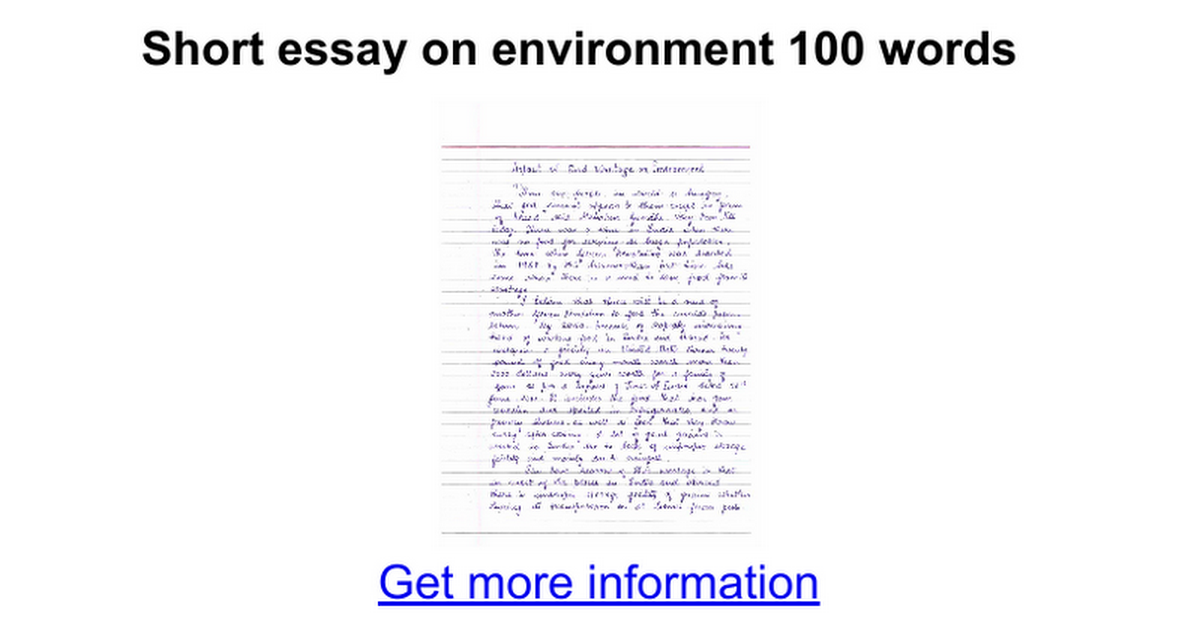 100 word essay life
