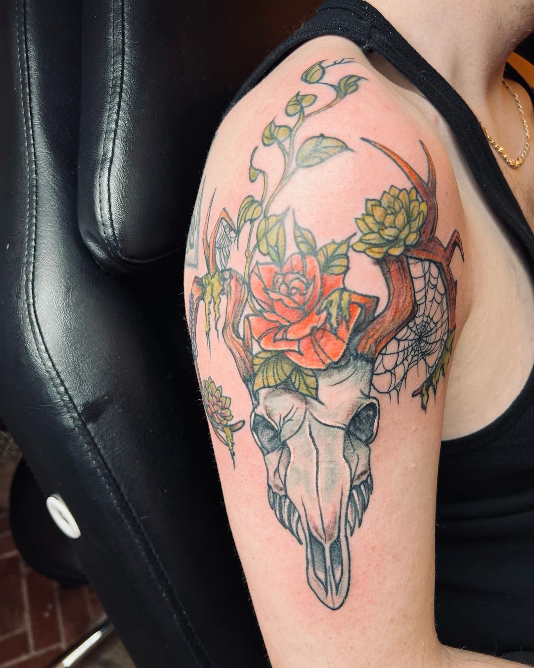 Rose And Goat Skull Tattoo
