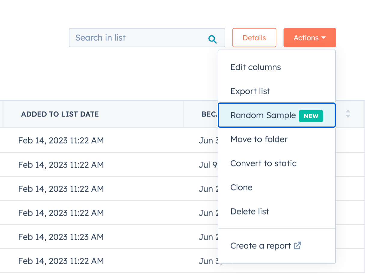 Generating a random sample from any list