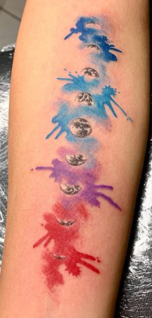 Watercolor Moon Phases Acceptable Tattoos Idea Women