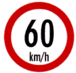 Max speed limit
60km/h Regulatory Traffic Sign