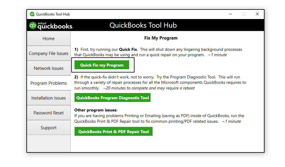 Fix QuickBooks Tool Hub program
