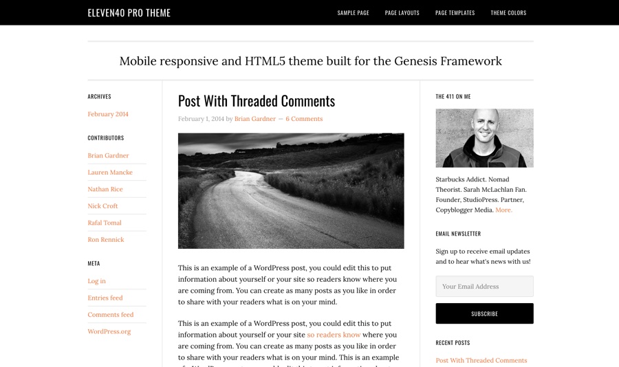 Eleven40 Tema responsivo para WordPress infantil Genesis