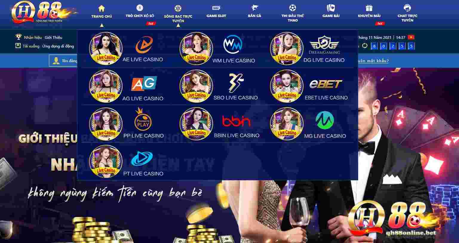Click mục game Bài BBIn để đánh cờ tướng