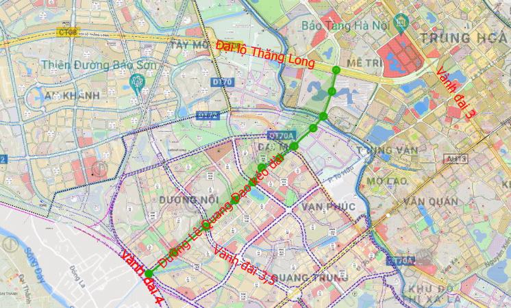 Khởi công đường Lê Quang Đạo kéo dài, đoạn từ ĐL Thăng Long đến KĐT Dương Nội từ 2022, nhiều dự án hưởng lợi - Ảnh 1.