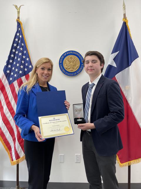 Congresswoman with congressional award winner