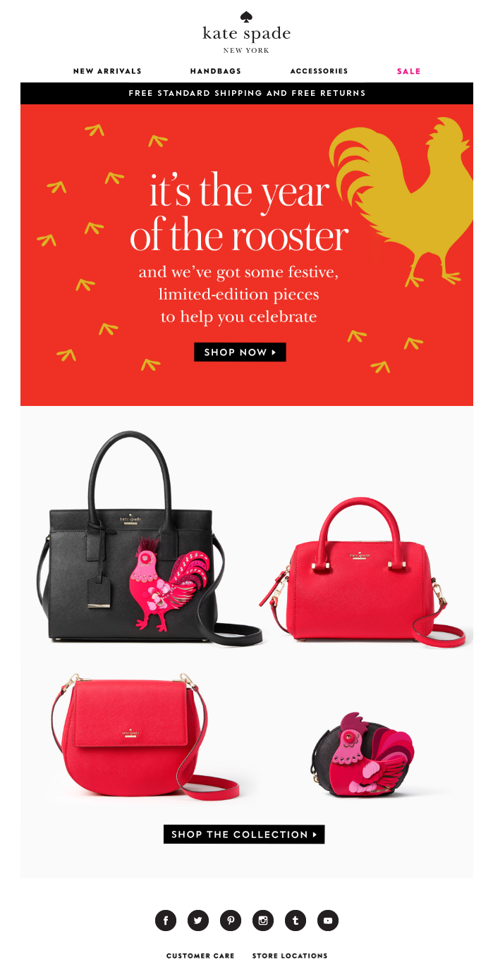  Chiến dịch Email Marketing năm mới 2017 của Kate Spade