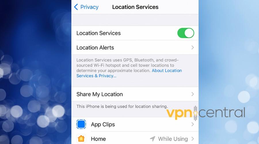 ios location services settings