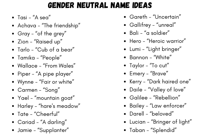 Gender neutral names
