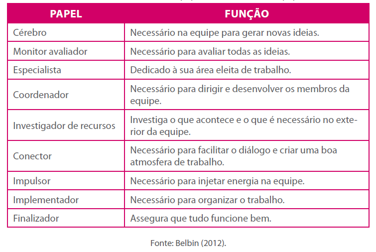 taxonomia de papéis nas equipes 