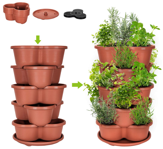 Amazing Creation 5 tier garden tower for growing herbs on your balcony