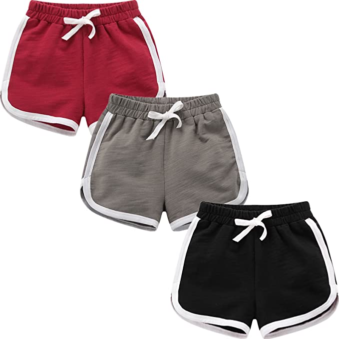 3 Pack Little Big Girls Running Athletic Cotton Shorts Toddler Kids Workout Dance Dolphin Shorts