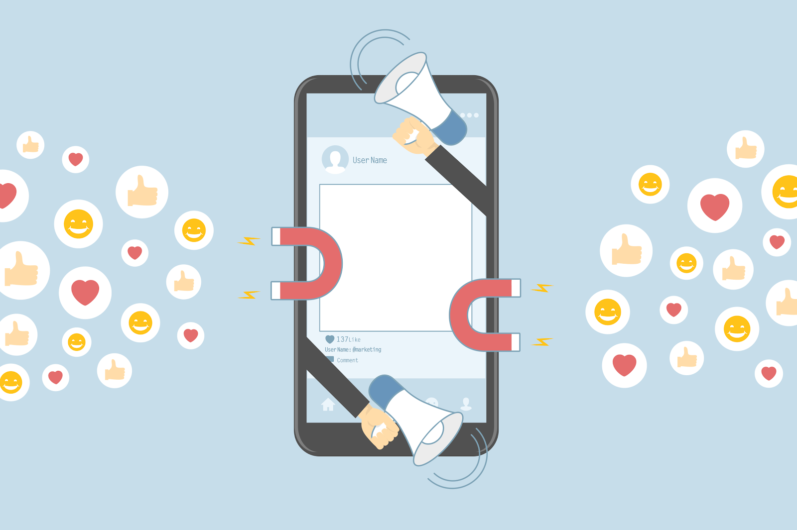 iphone with social media magnets