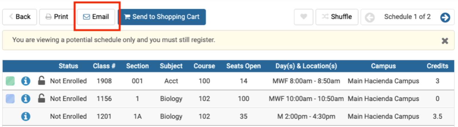 Use the Email option in Scheduling to reach out to the student directly.