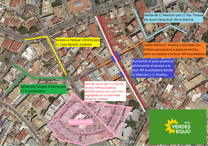 Verdes EQUO Rota propone cambios en los accesos a la Avenida María Auxiliadora Verdes Equo Andalucía