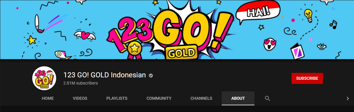 123 GO! Gold Indonesian YouTube Channel