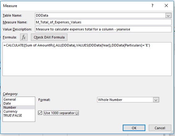 Adding a second a measure in DAX in Excel