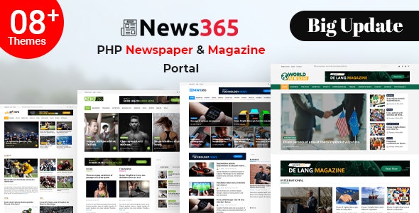 News365 – PHP Newspaper Script Magazine Blog with Video Newspaper - CodeCanyon Item for Sale