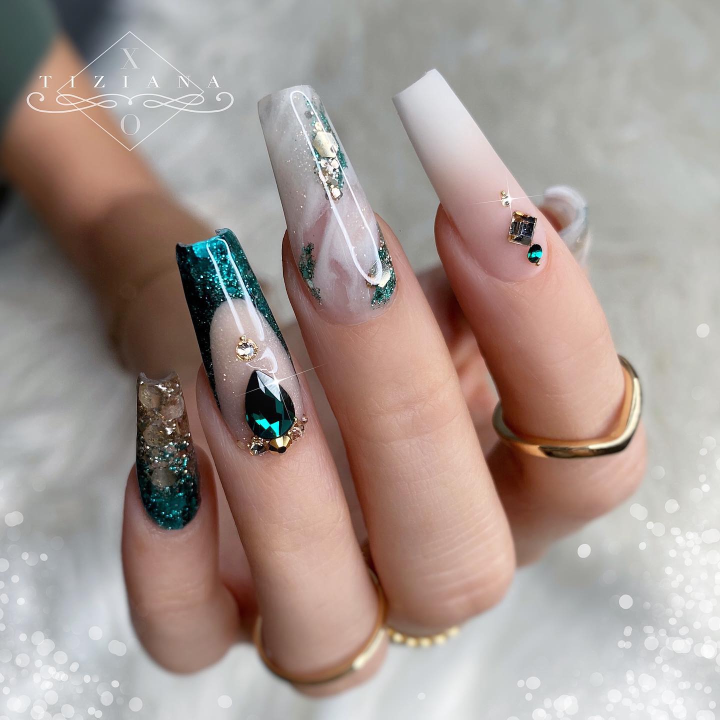 Snowdrop White Coffin Nails