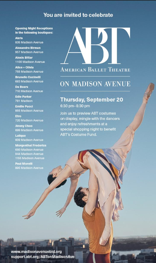  Madison Avenue Business Improvement District partners with American Ballet Theater. 