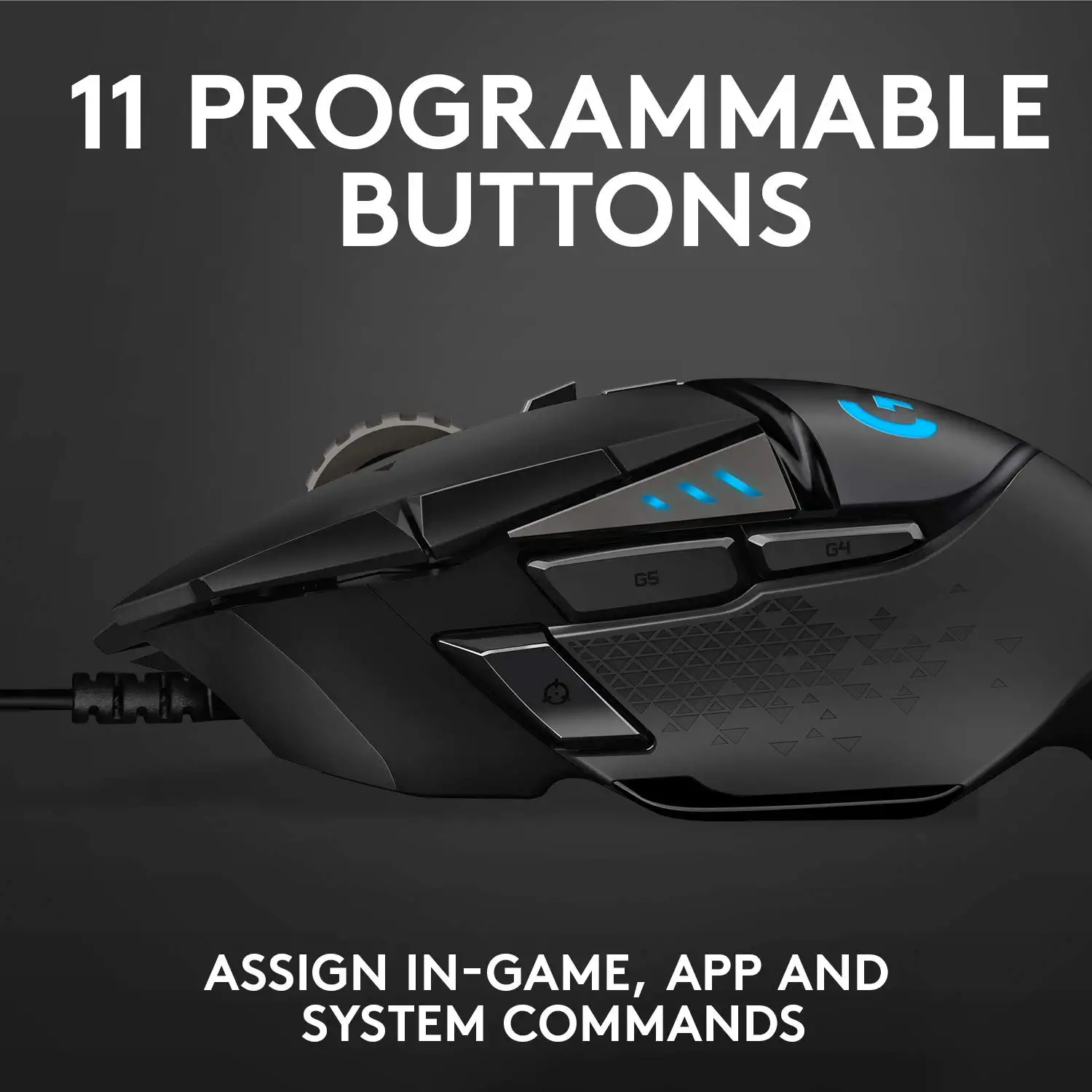 A gaming mouse normally has multiple programmable buttons that can be used for specific commands when playing certain games.