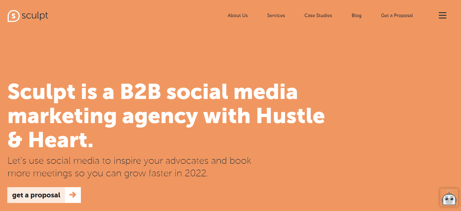 Sculpt B2B marketing agency homepage