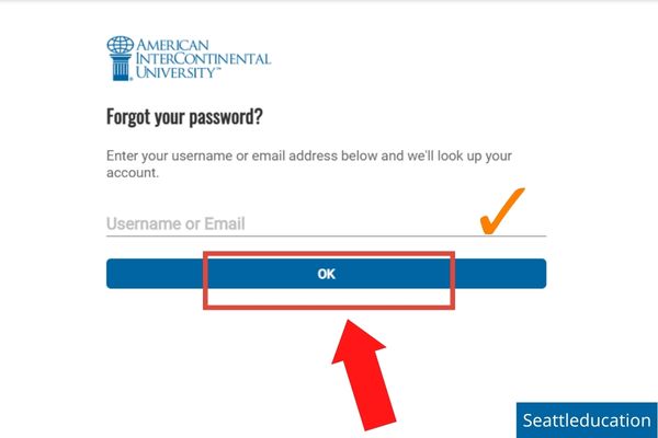 recover password of aiu online student