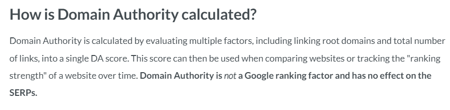A caption explaining How Domain Authority is calculated. DA can influence your SEO success!