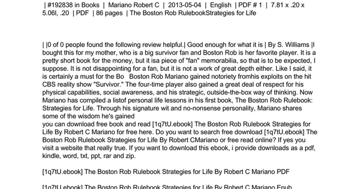 the-boston-rob-rulebook-strategies-for-life.doc - Google Drive