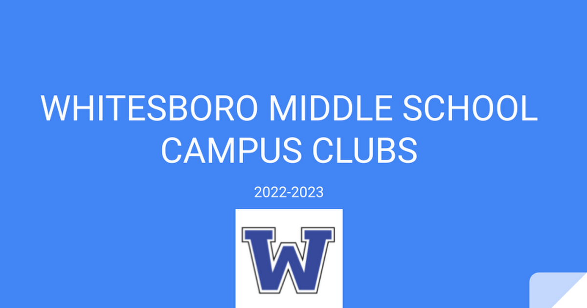 WHITESBORO MIDDLE SCHOOL CAMPUS CLUBS 22-23