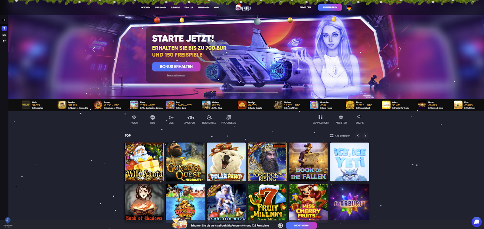 BEEM Casino Homepage