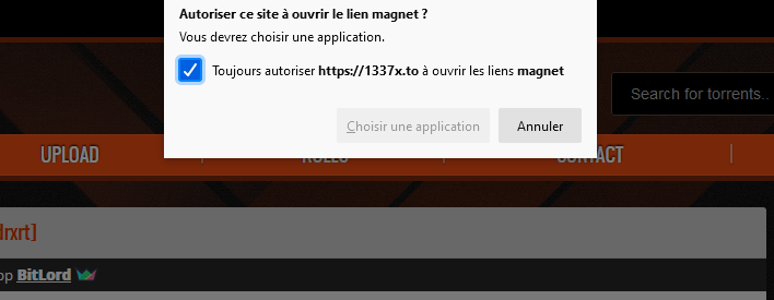 Screen autoriser le lien