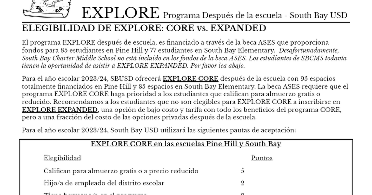 EXPLORE Registration - Spanish