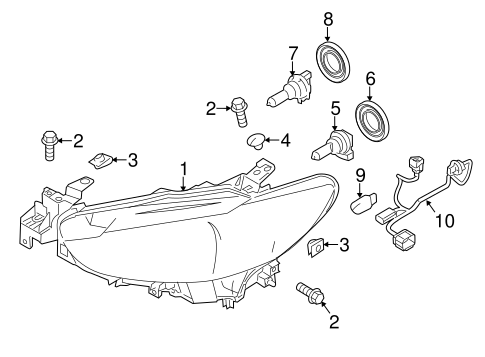 Mazda 6 Headlight Assembly Diagram
