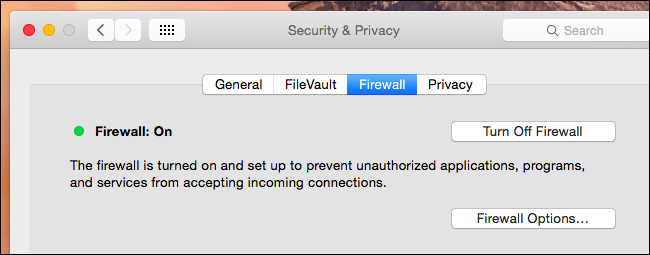 disable firewall on mac