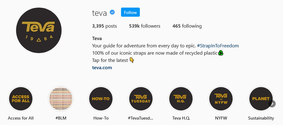 instagram brands Teva