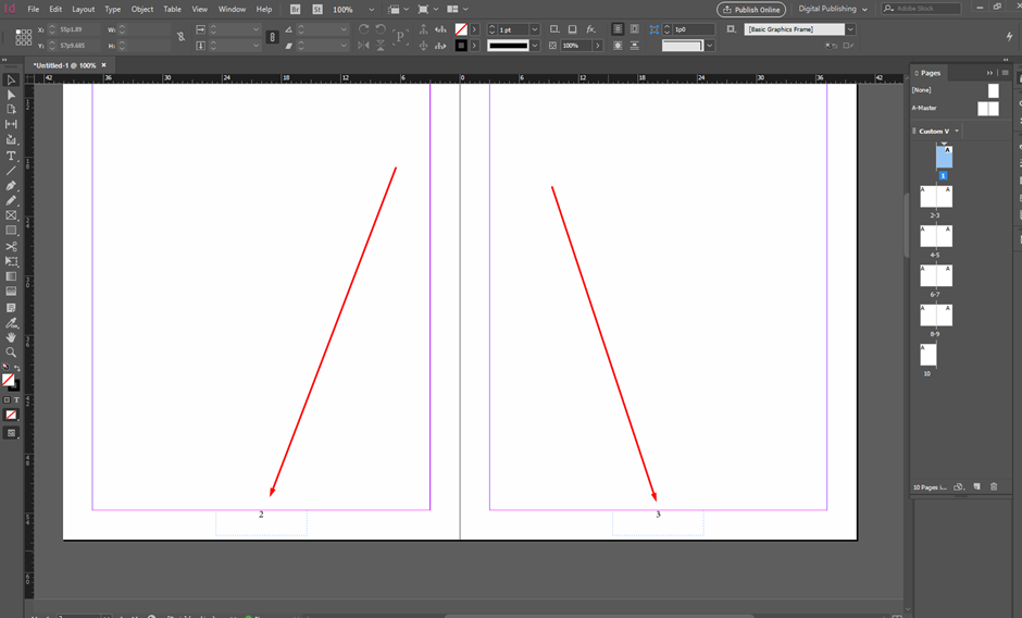 auto page numbering in indesign